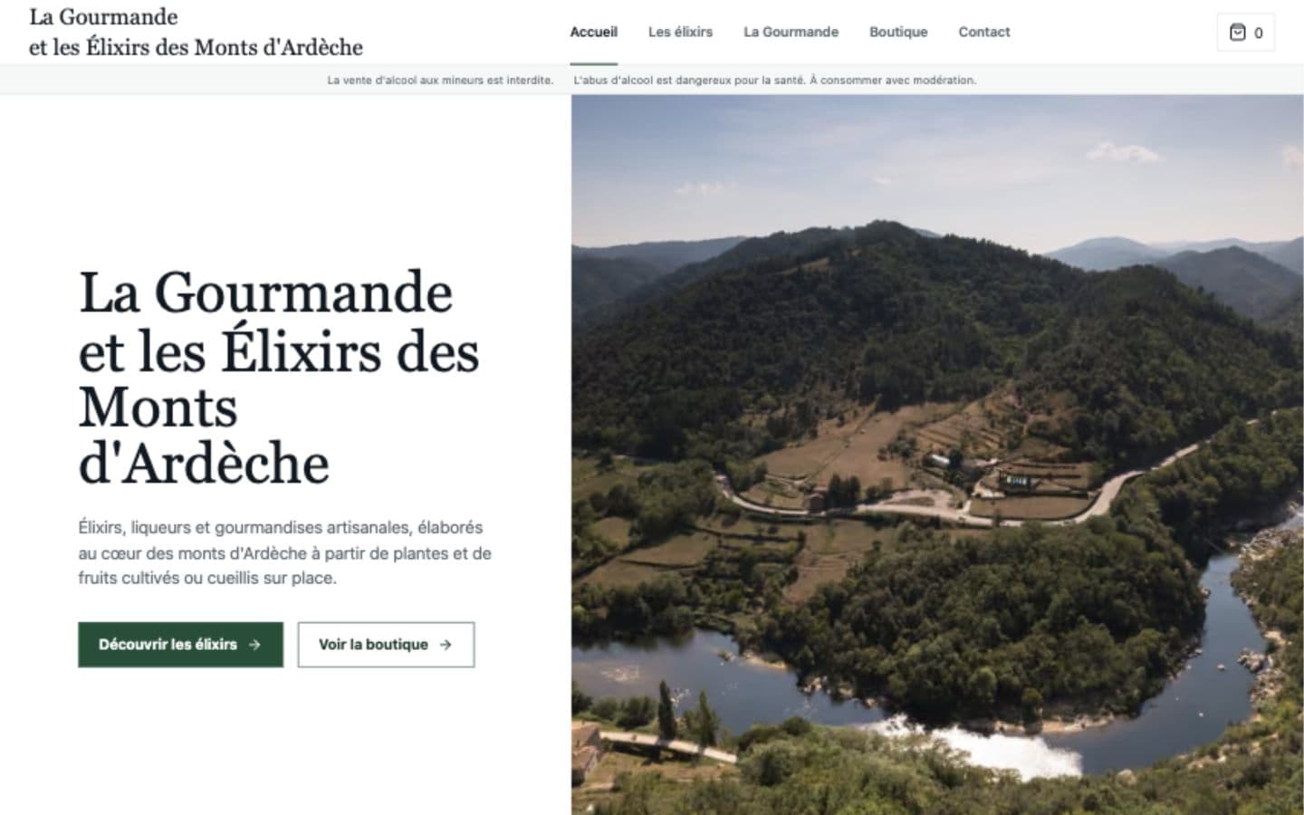 Accueil de la boutique La Gourmande et les Élixirs des Monts d’Ardèche